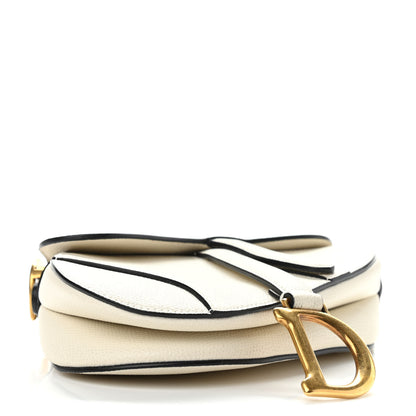 Christian Dior Grained Calfskin Mini Saddle Bag White 4 of 9