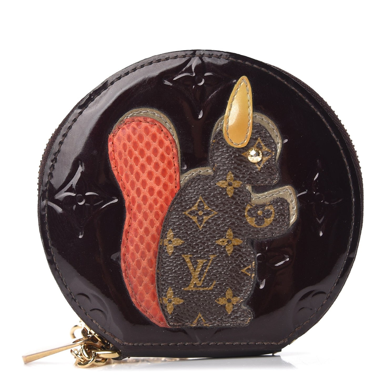 Vernis Animania Ecureuil Squirrel Round Coin Purse Amarante