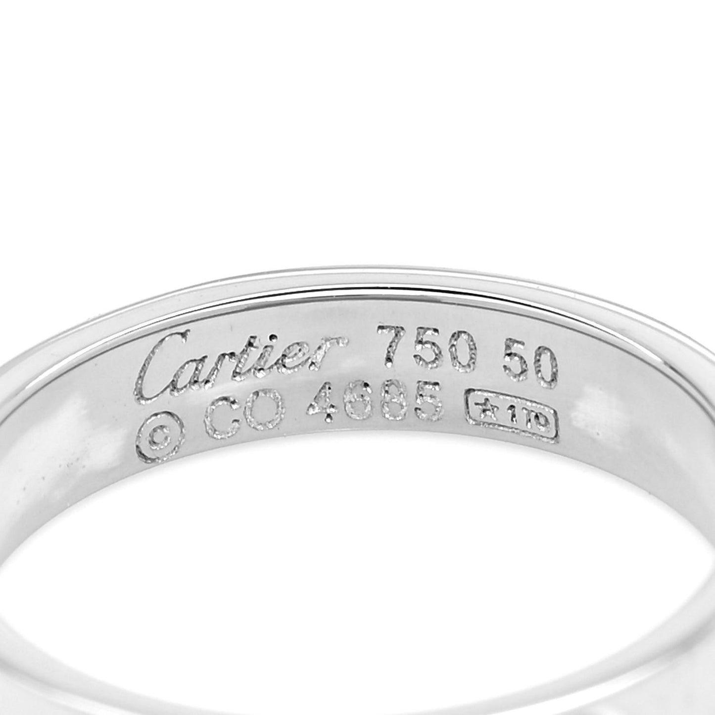 18K White Gold 3.5mm LOVE Wedding Band Ring 50 5.25