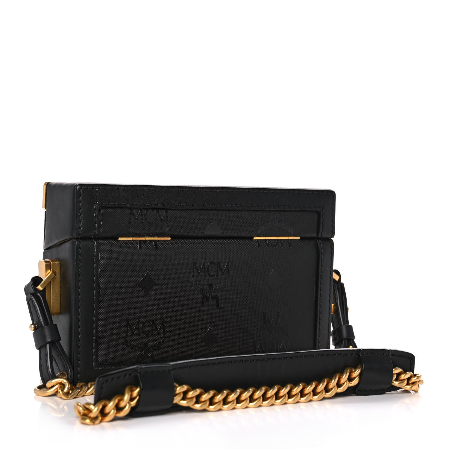 MCM Monogram Coated Canvas Berlin Mini Shoulder Bag Black 3 of 9