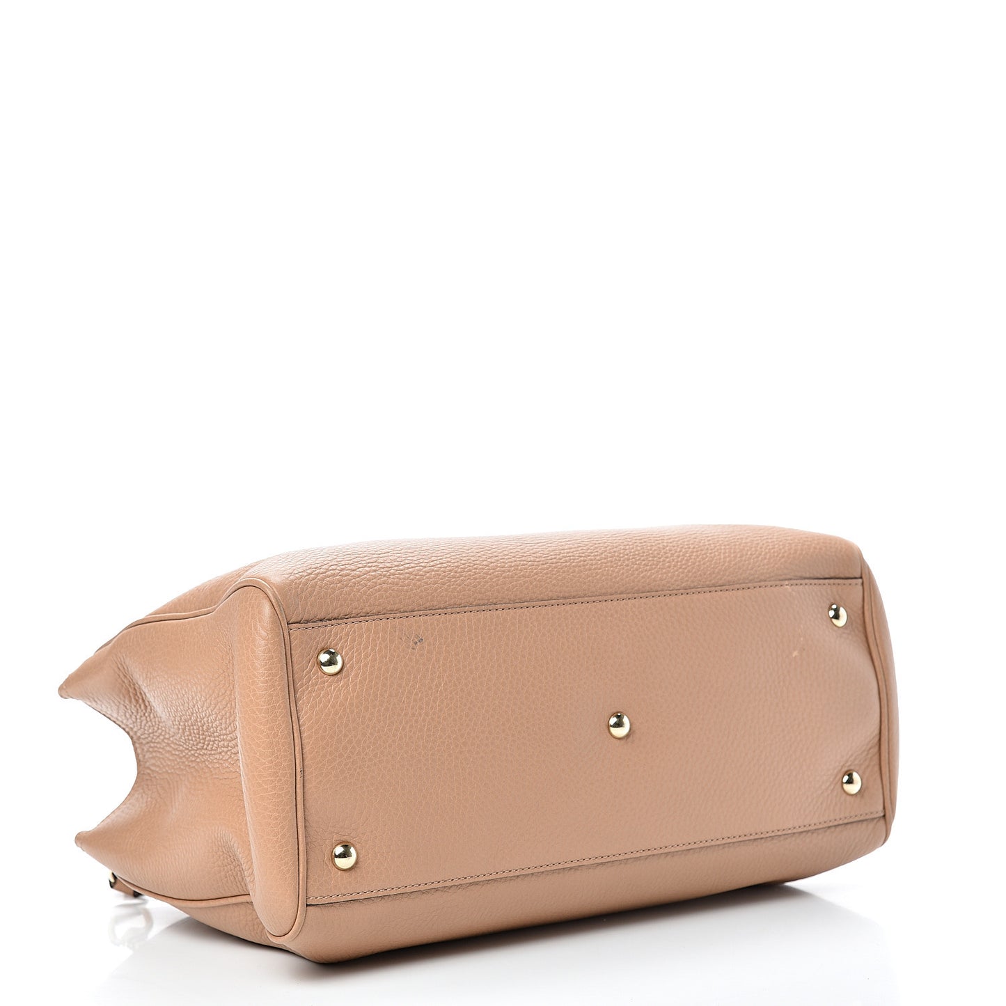 Pebbled Calfskin Medium Bamboo Shopper Tote Camelia