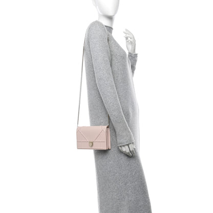 Christian Dior Grained Calfskin Diorama Wallet on Chain Pouch Rose Poudre 3 of 12