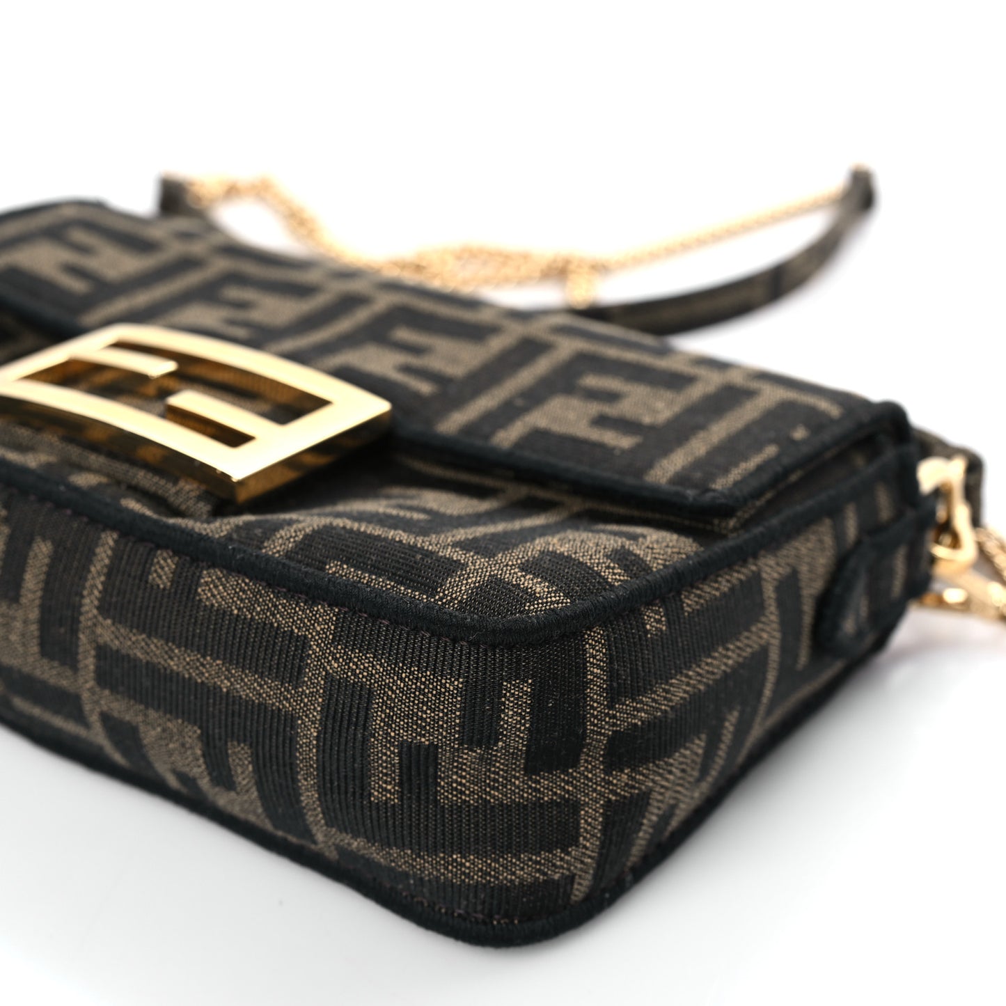 Fabric Jacquard FF 1974 Mini Baguette Tobacco Moro Black