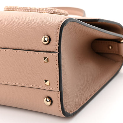 Valentino Garavani Grainy Calfskin Swarovski Crystal Embellished Small VSling Top Handle Bag Rose Cannelle 9 of 9