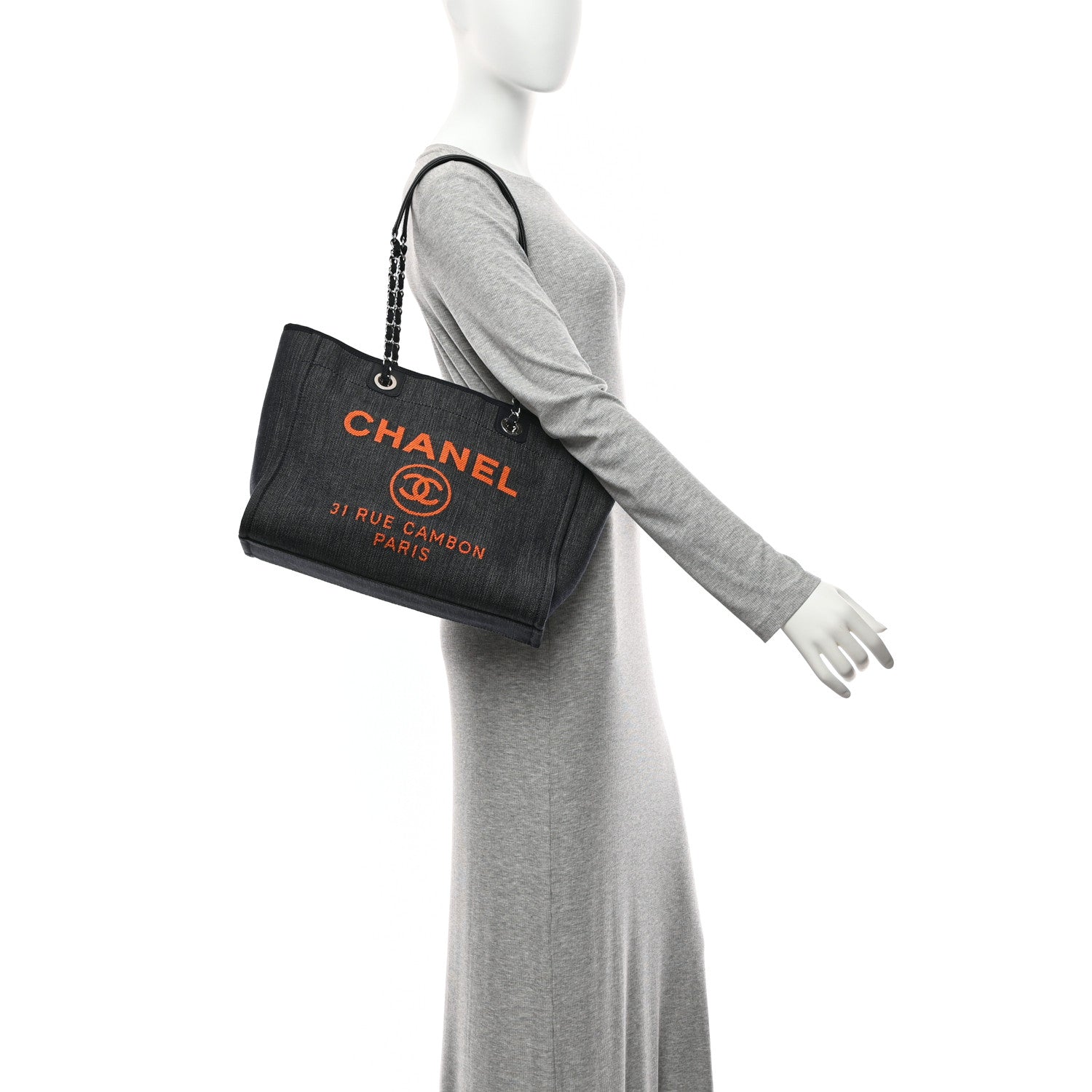 Chanel Denim Small Deauville Tote Blue Orange 1844428 – FASHIONPHILE