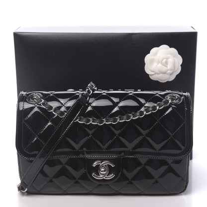 Chanel Patent Quilted Large Coco Shine Flap Black 12 of 12