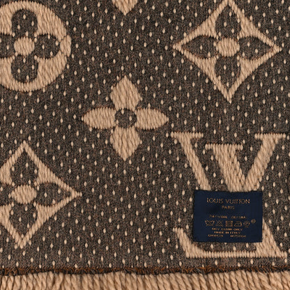 Louis Vuitton Wool Silk Monogram Giant Jungle Logomania Shine Scarf Beige 3 of 3