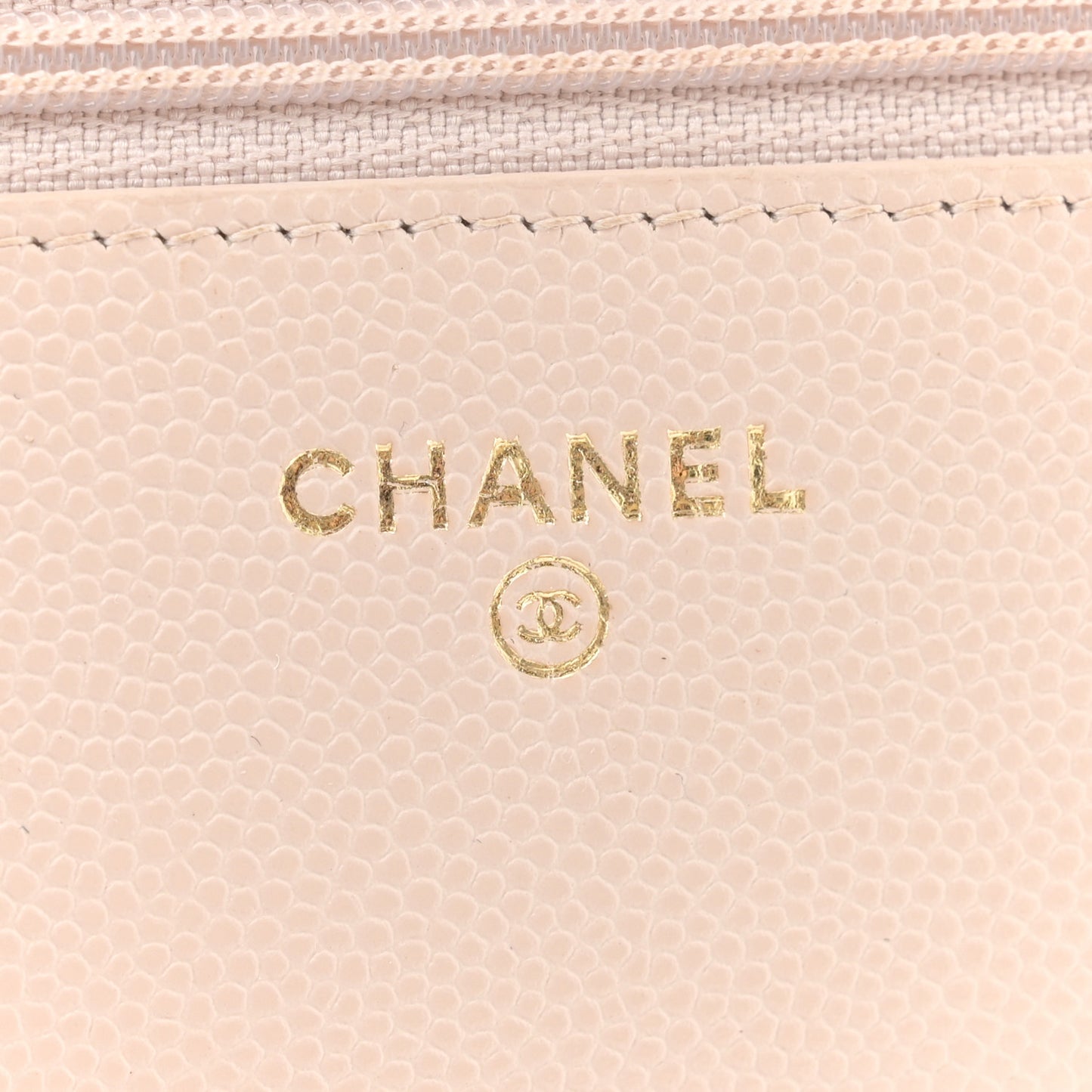 Caviar Quilted Golden Class Wallet On Chain WOC Light Beige