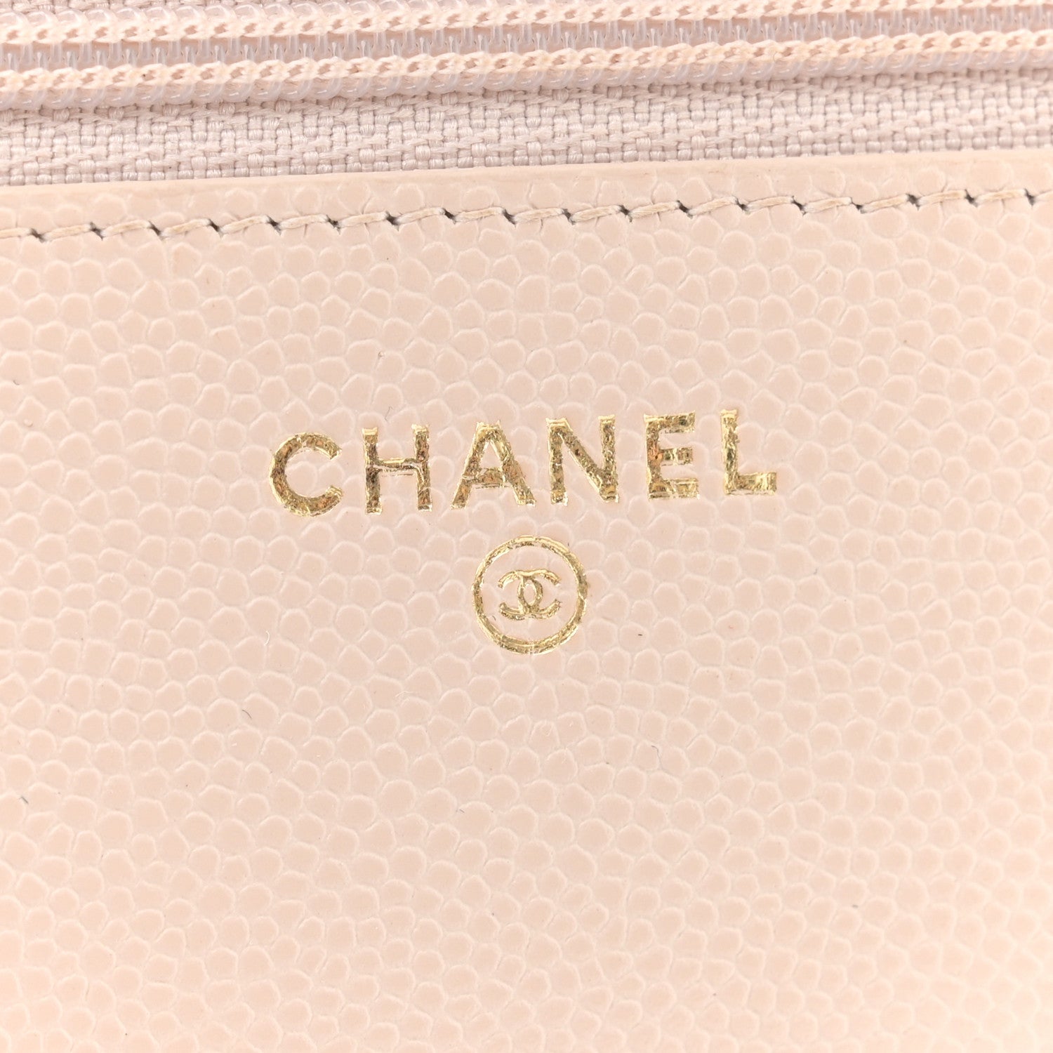 Chanel Caviar Quilted Golden Class Wallet On Chain WOC Light Beige 6 of 12