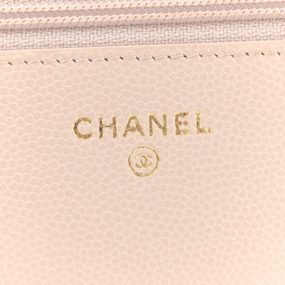 Chanel Caviar Quilted Golden Class Wallet On Chain WOC Light Beige 6 of 12