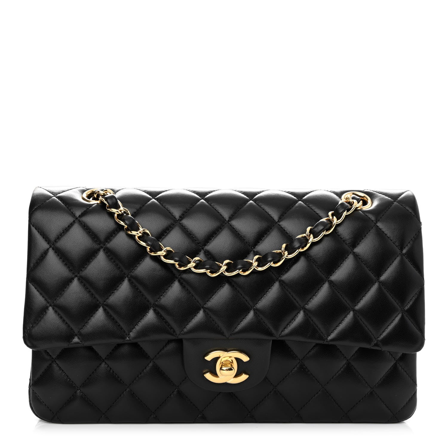 Chanel Lambskin Quilted Medium Double Flap Black 1 of 11