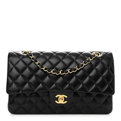 Chanel Lambskin Quilted Medium Double Flap Black 1 of 11