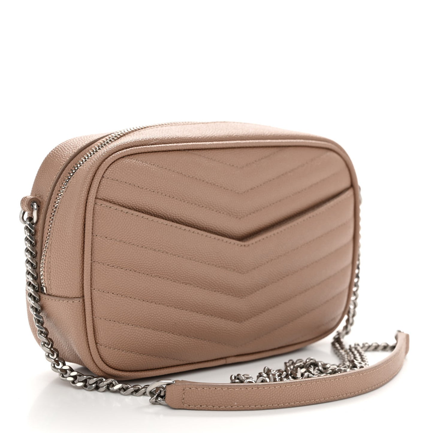 Grain De Poudre Matelasse Monogram Mini Lou Camera Bag Dark Beige
