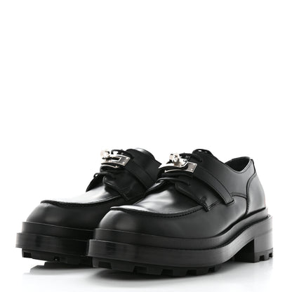 Hermes Calfskin First Derby Shoes 37.5 Black 3 of 9