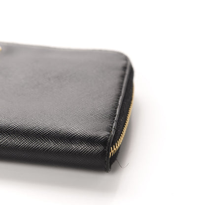 Prada Saffiano Metal Zip Around Wallet Black 11 of 13