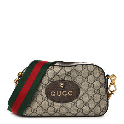 Gucci GG Supreme Monogram Web Neo Vintage Shoulder Bag Beige New Acero Crop 1 of 10
