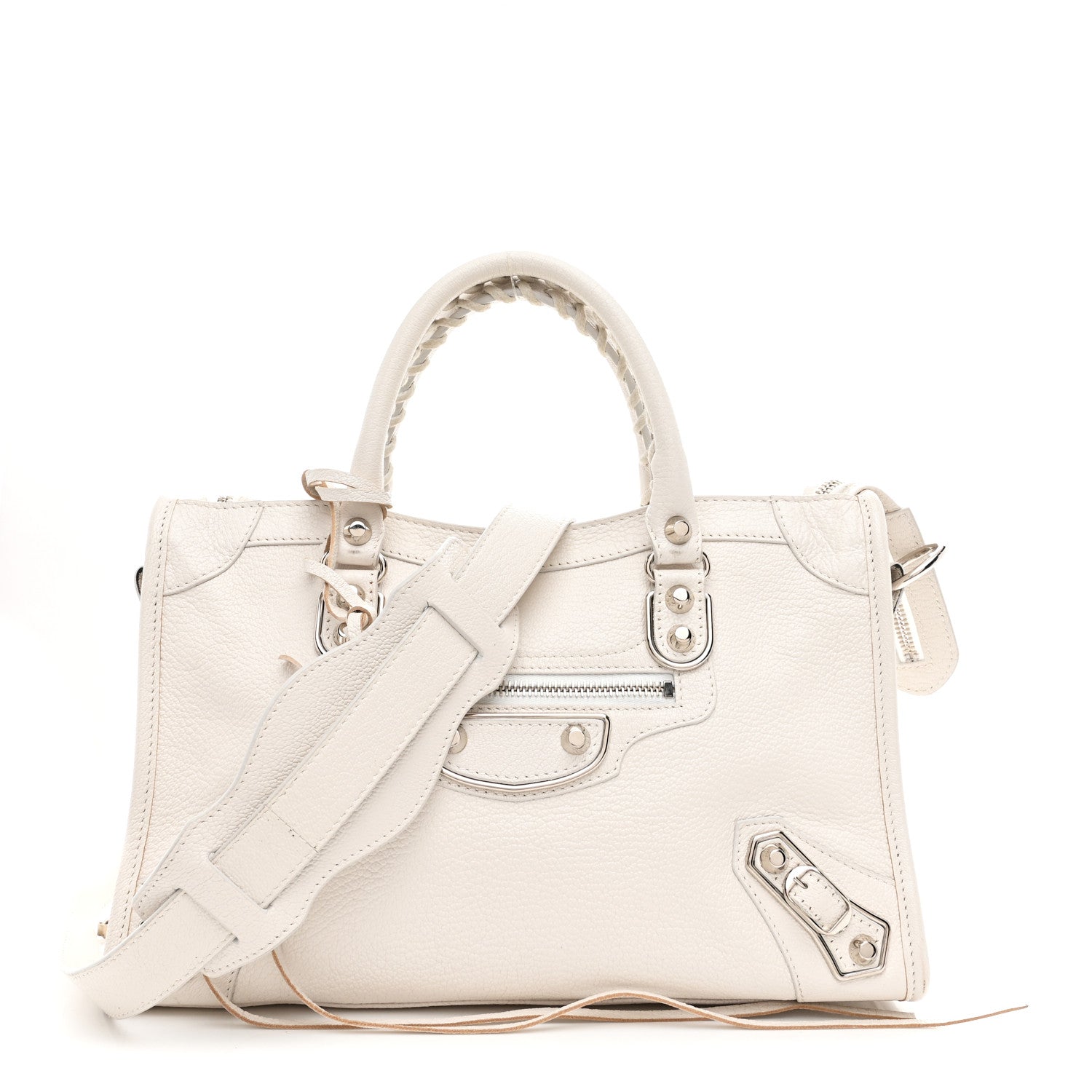 Balenciaga Chevre Silver Metallic Edge Hardware S City White 1 of 11