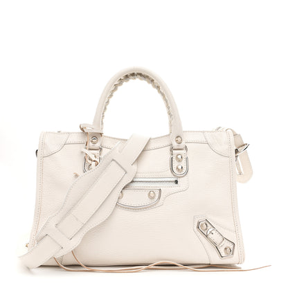 Balenciaga Chevre Silver Metallic Edge Hardware S City White 1 of 11