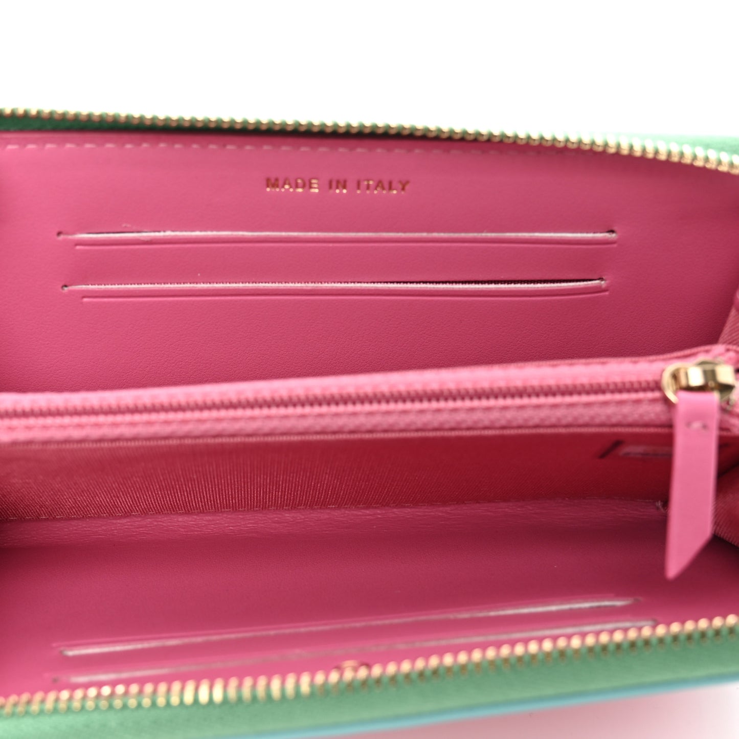 Caviar Quilted Medium Filigree Zip Around Wallet Pink Blue Green