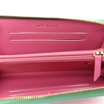 Chanel Caviar Quilted Medium Filigree Zip Around Wallet Pink Blue Green 5 of 8