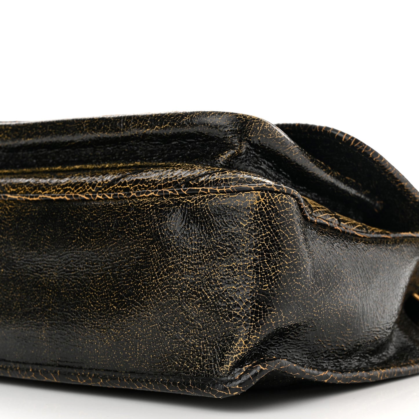 Crinkled Calfskin Matelasse Monogram Medium Niki Chain Satchel Black Ocra