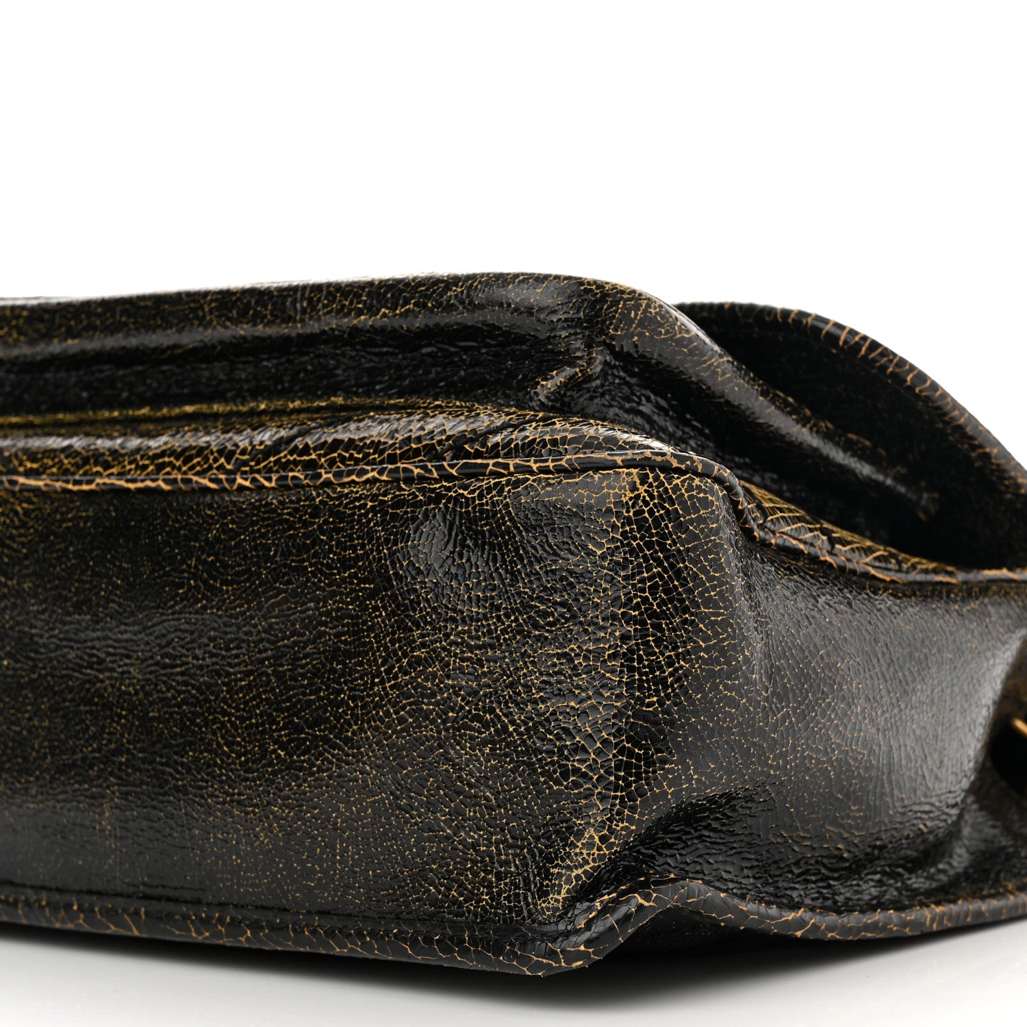 Saint Laurent Crinkled Calfskin Matelasse Monogram Medium Niki Chain Satchel Black Ocra 10 of 11