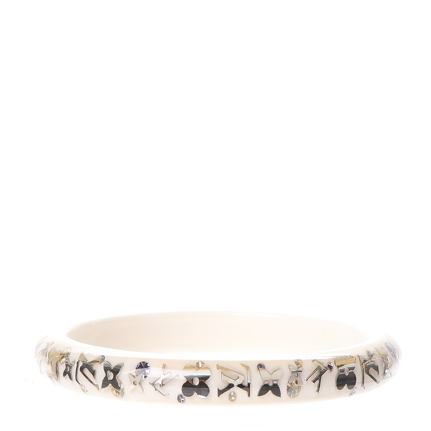 Louis Vuitton Resin Swarovski Medium Inclusion Bracelet PM White 3 of 4
