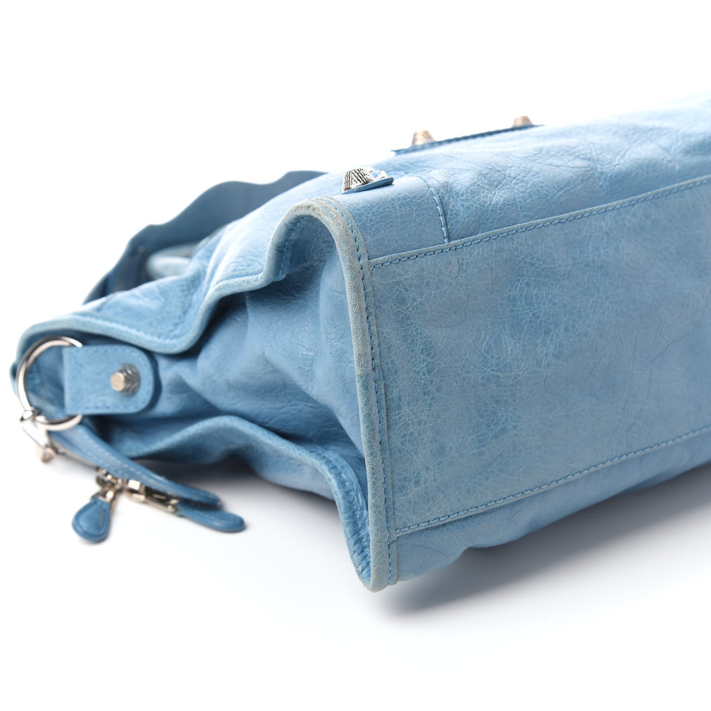 Agneau Giant 12 Silver Hardware City Bleu Indigo