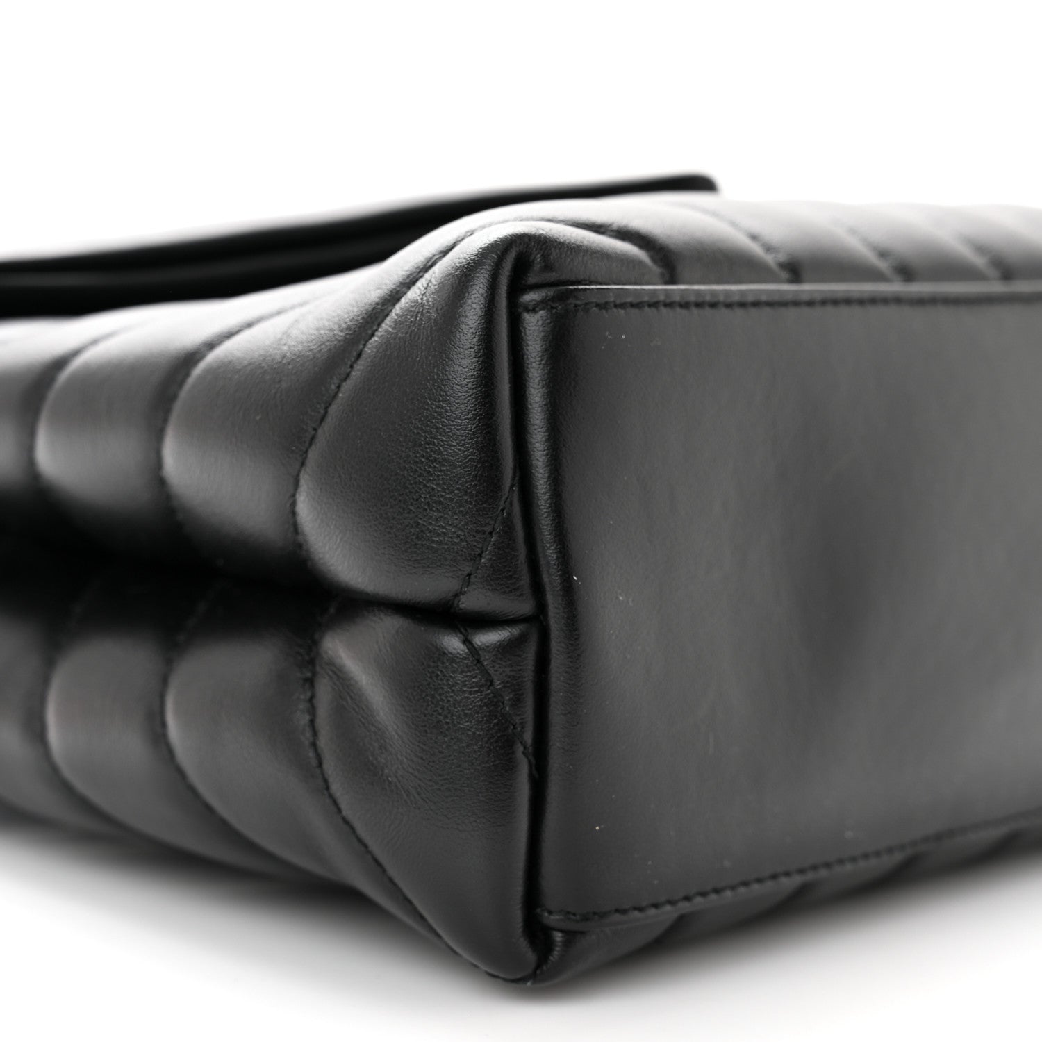 Saint Laurent SAINT LAURENT Calfskin Y Quilted Monogram Small Loulou Chain Satchel Black 8 of 9