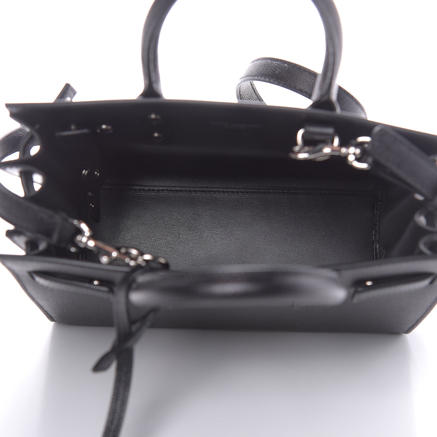 Grained Calfskin Nano Sac De Jour Black