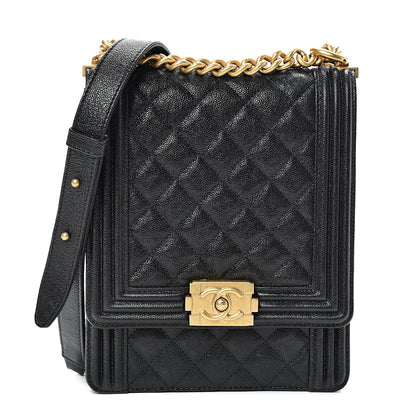 Chanel Caviar Quilted North South Boy Flap Black 1 of 11
