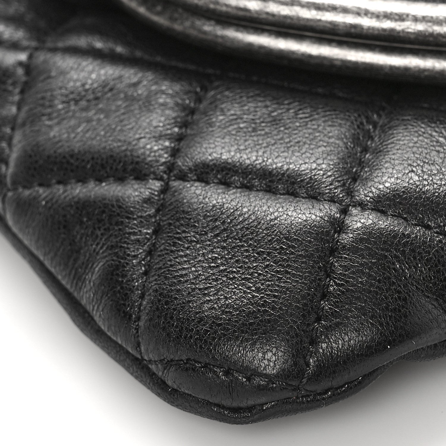 Chanel Lambskin Quilted Frame Clasp Flap Clutch Black 8 of 9