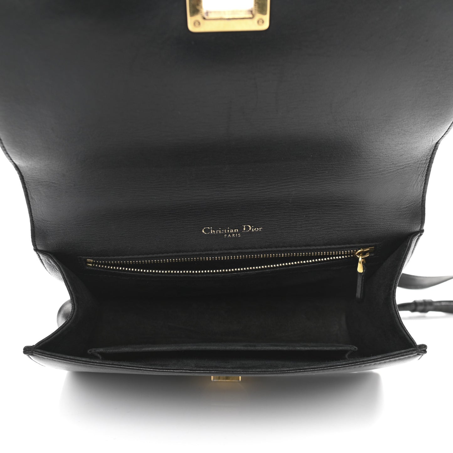 Lambskin Studded Medium Diorama Flap Bag Black
