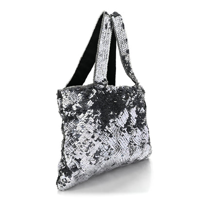 Chanel Satin Sequin Mini Tote Blue 3 of 10