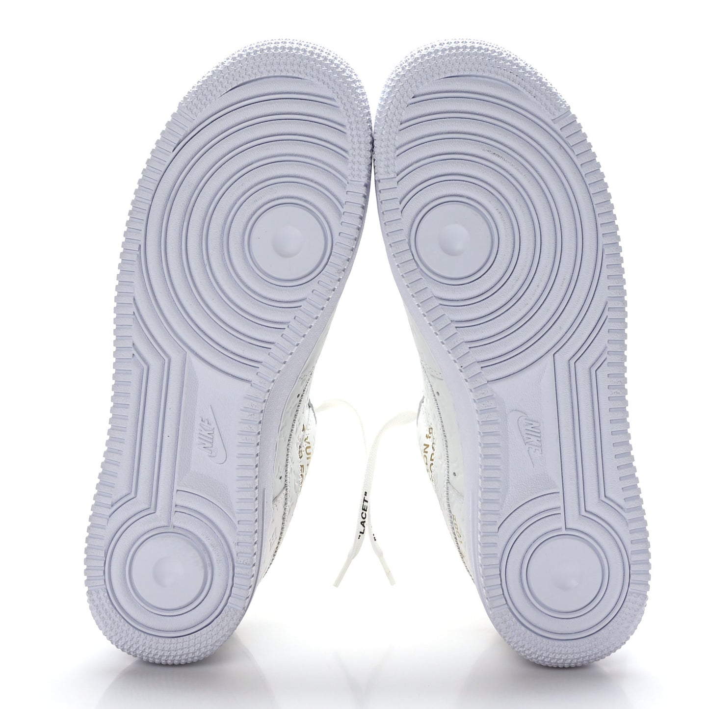 X NIKE AIR FORCE 1 Calfskin Monogram Mens Low Top Sneakers 8.5 White