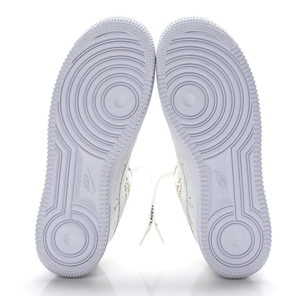 Louis Vuitton X NIKE AIR FORCE 1 Calfskin Monogram Mens Low Top Sneakers 8.5 White 6 of 9
