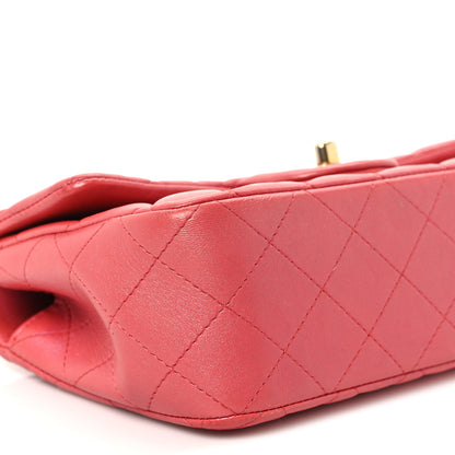 Chanel Iridescent Lambskin Quilted Mini Top Handle Rectangular Flap Red 9 of 10