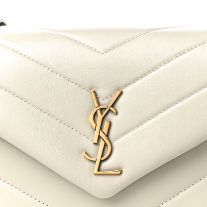 Saint Laurent Calfskin Y Quilted Monogram Toy Loulou Crossbody Bag Ivory 9 of 14