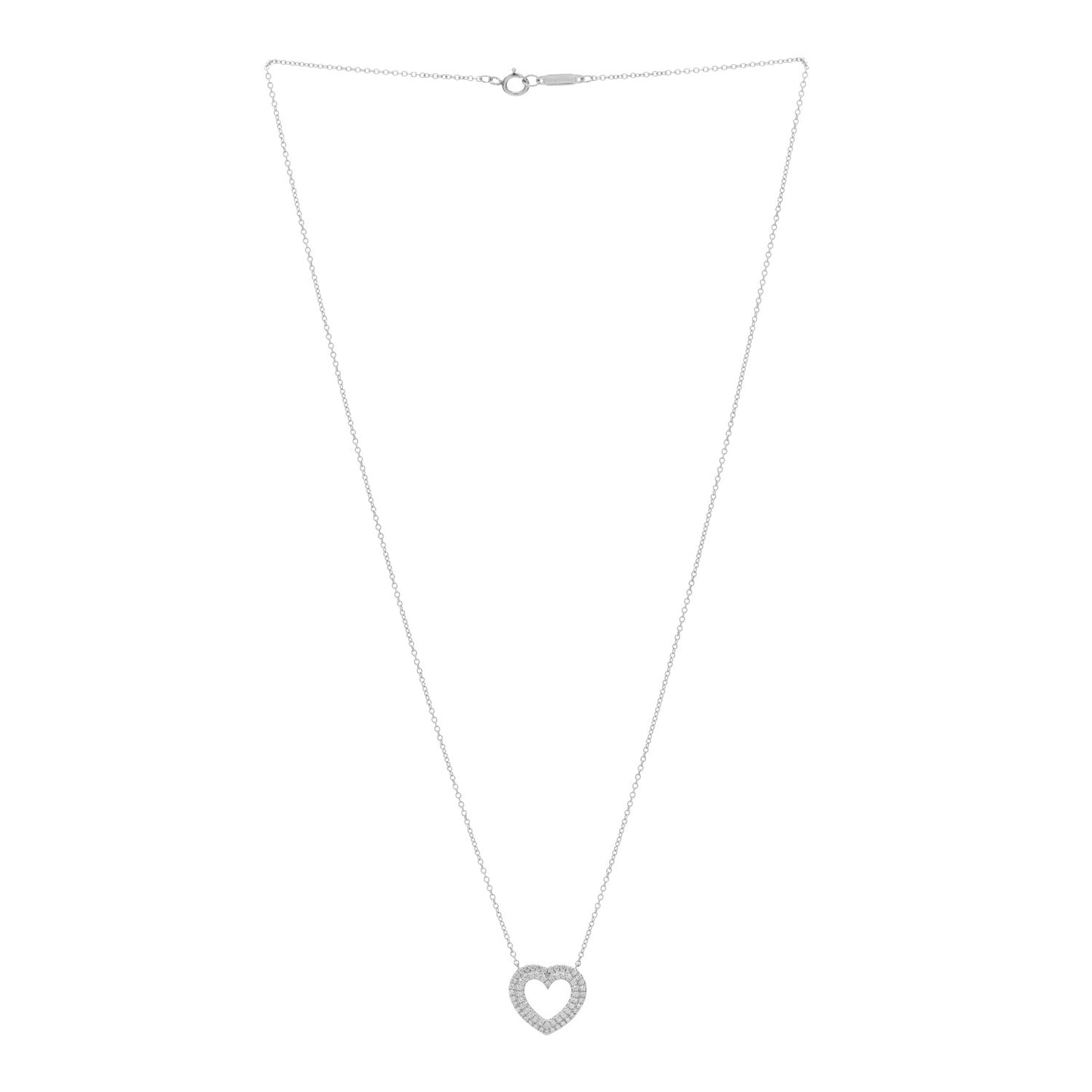 Platinum Diamond Metro Heart Pendant Necklace