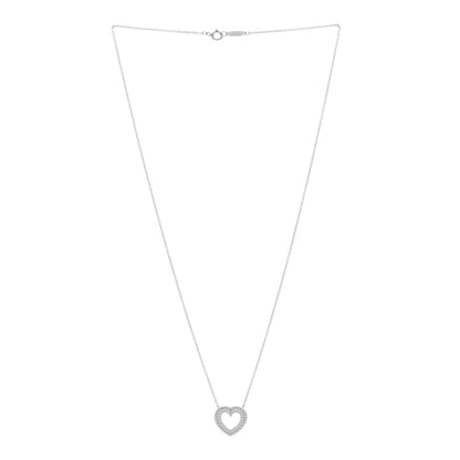 Tiffany Platinum Diamond Metro Heart Pendant Necklace 3 of 4