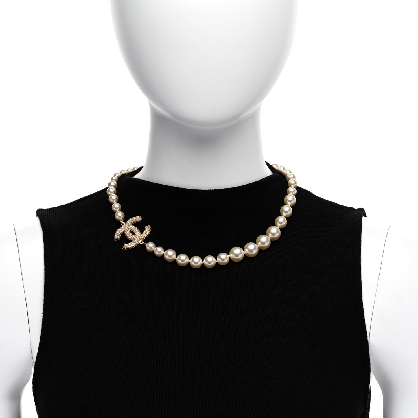 Pearl CC 100th Anniversary Necklace Light Gold
