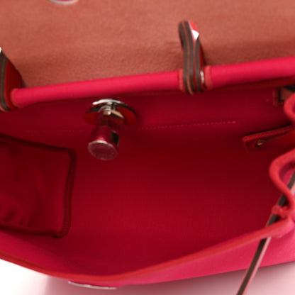 Hermes Military Toile Vache Hunter Herbag Zip PM 31 Rose Mexico Rouge Piment 8 of 13