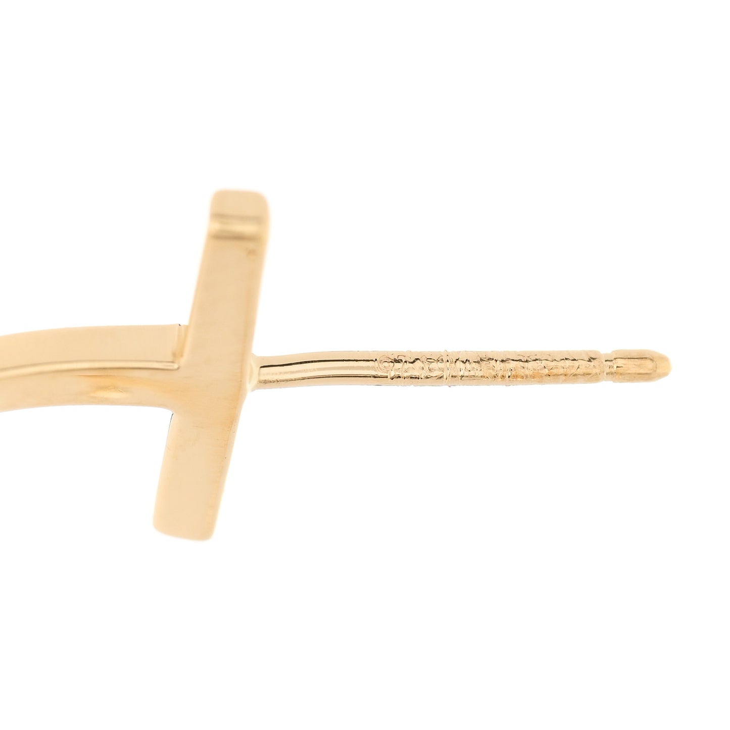 18K Yellow Gold Medium T Wire Hoop Earrings