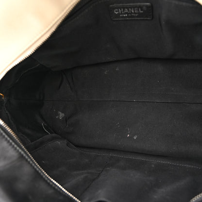 Chanel Calfskin Quilted Large Feather Weight Bowling Bag Black Ivory 13 of 26
