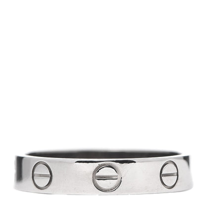 Cartier 18K White Gold 3.5mm LOVE Wedding Band Ring 51 5.75 1 of 4