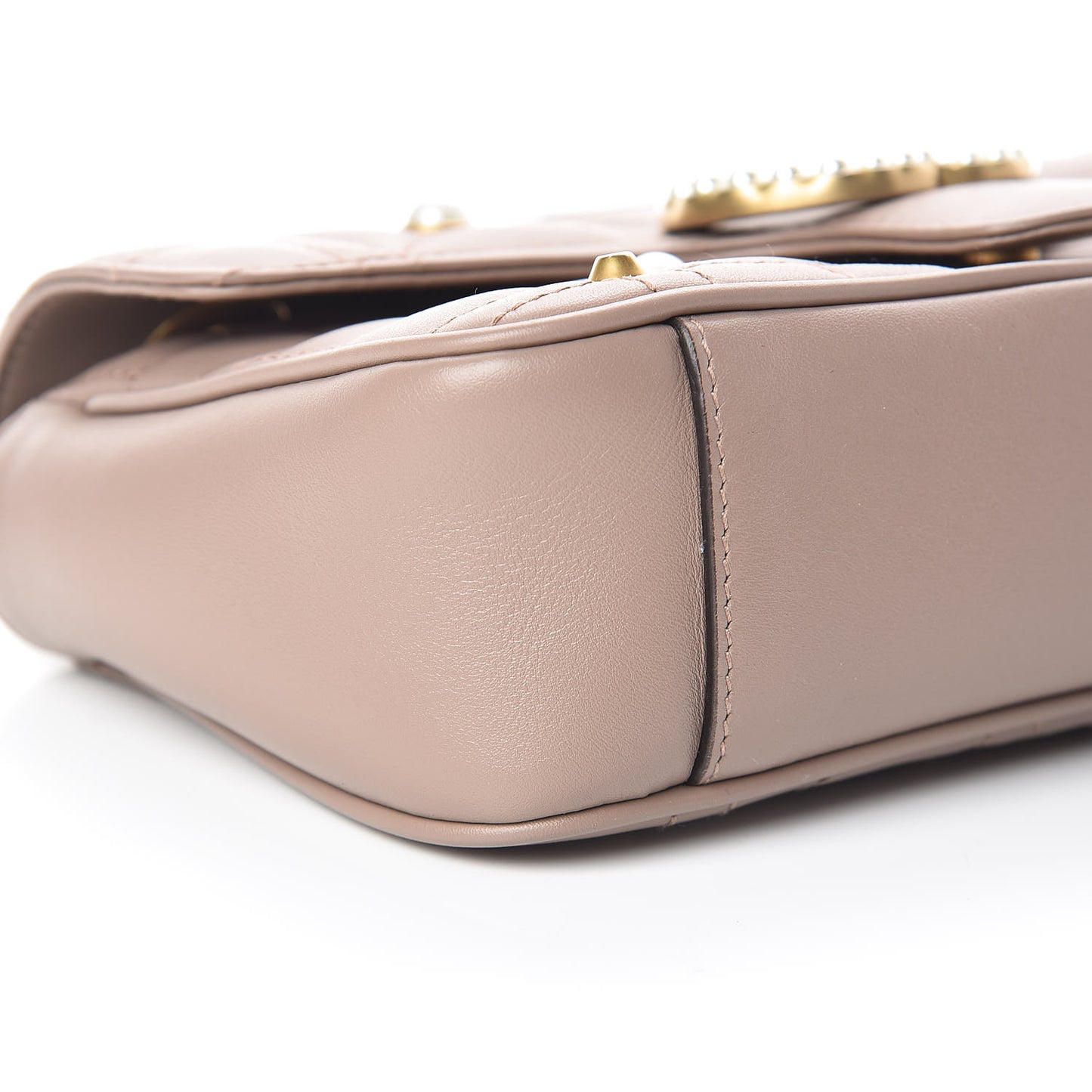 Calfskin Matelasse Studded Mini Pearly GG Marmont Shoulder Bag Porcelain Rose