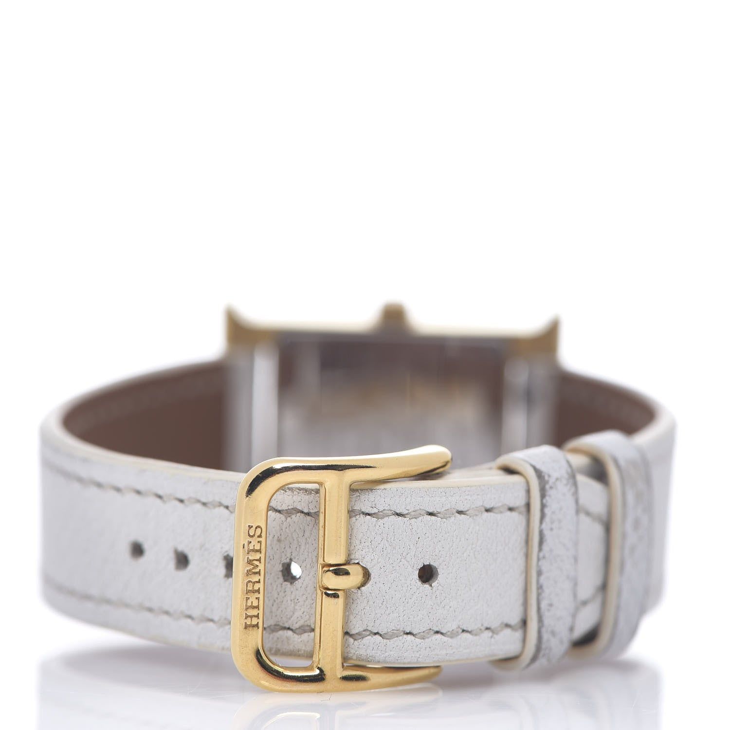 Hermes Stainless Steel Epsom 21mm Heure H Hour Quartz Watch Blanc 3 of 5