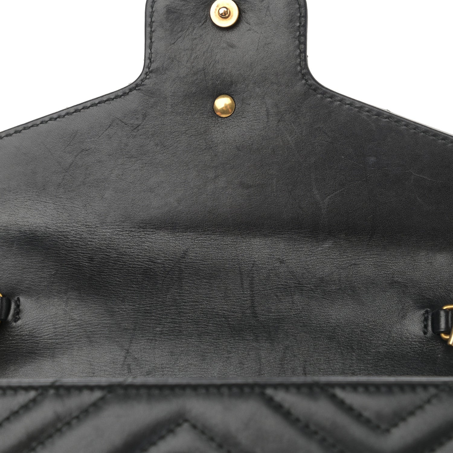 Gucci Calfskin Matelasse GG Marmont Chain Wallet Black 11 of 14