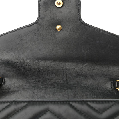 Gucci Calfskin Matelasse GG Marmont Chain Wallet Black 11 of 14