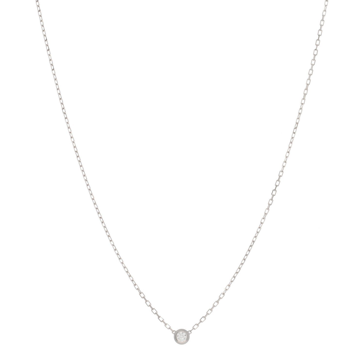 Cartier 18K White Gold Diamond SM D'Amour Pendant Necklace 1 of 3